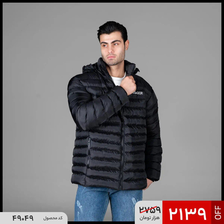 کاپشن اسپرت مموری مردانه بادی مشکی Pegador مدل 49049