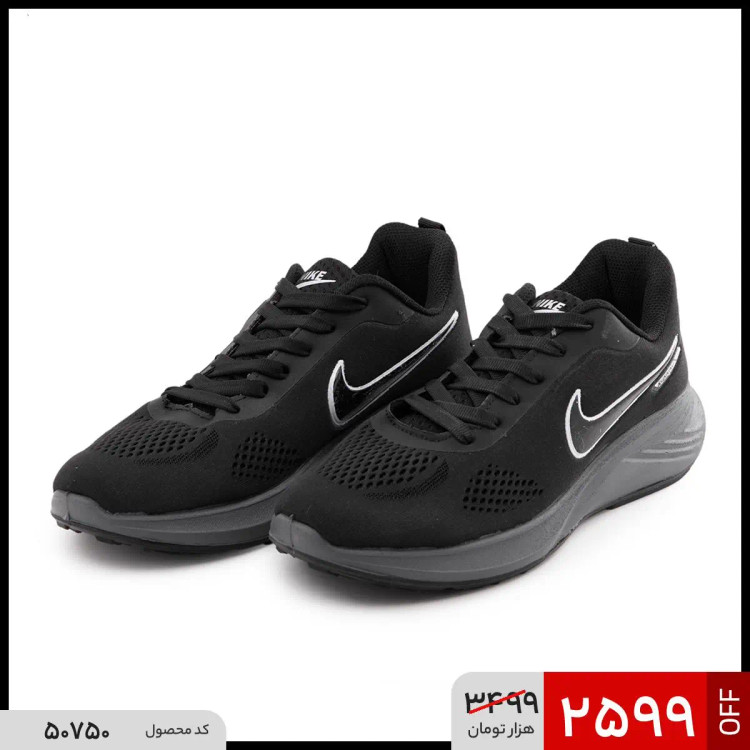 کتونی کفش مردانه اسپرت اسپیسر مشکی طوسی Nike مدل 50750