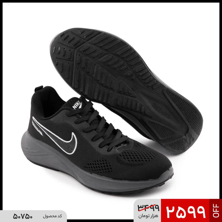 کتونی مردانه اسپرت اسپیسر مشکی طوسی Nike مدل 50750