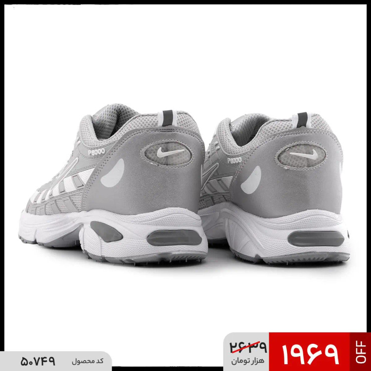 کفش مردانه اسپرت چرم مصنوعی طوسی سفید Nike مدل 50749