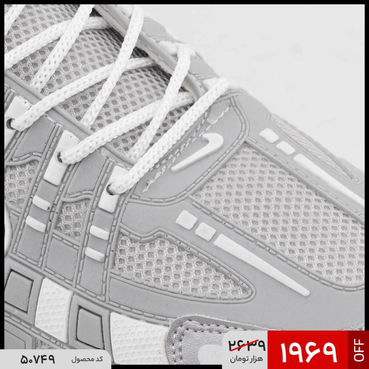 کفش مردانه اسپرت چرم مصنوعی طوسی سفید Nike مدل 50749